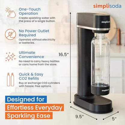 BL Sparkling Water Maker Premium Soda Streaming Machine Carbonated Water Machine and Soda Maker - Black Machine + - AliExpress 6